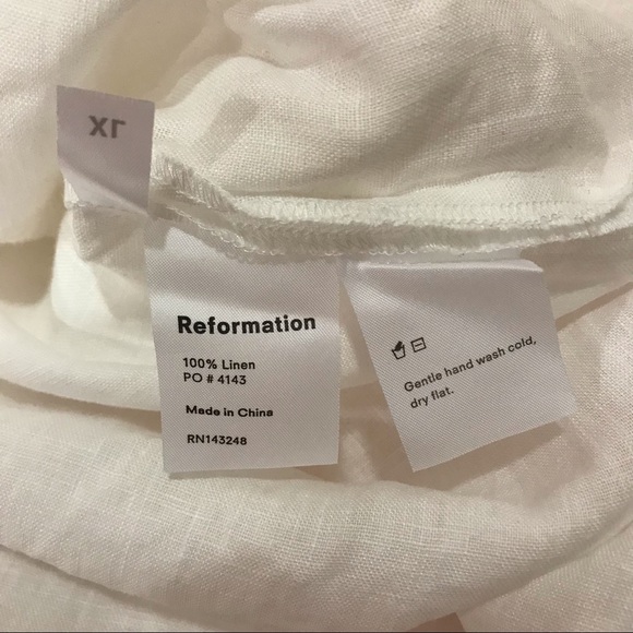 SOLD Reformation Linen Dress XL XXL White Midi Sundress Elliot EUC - Picture 9 of 10